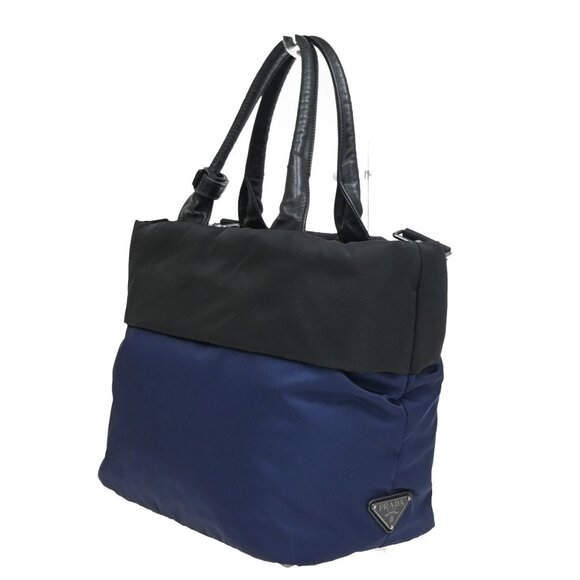 PRADA Tessuto Bicolor 2Way Shoulder Hand Bag Nylon Nappa Leather BK BE 77YH555 - Picture 3 of 16